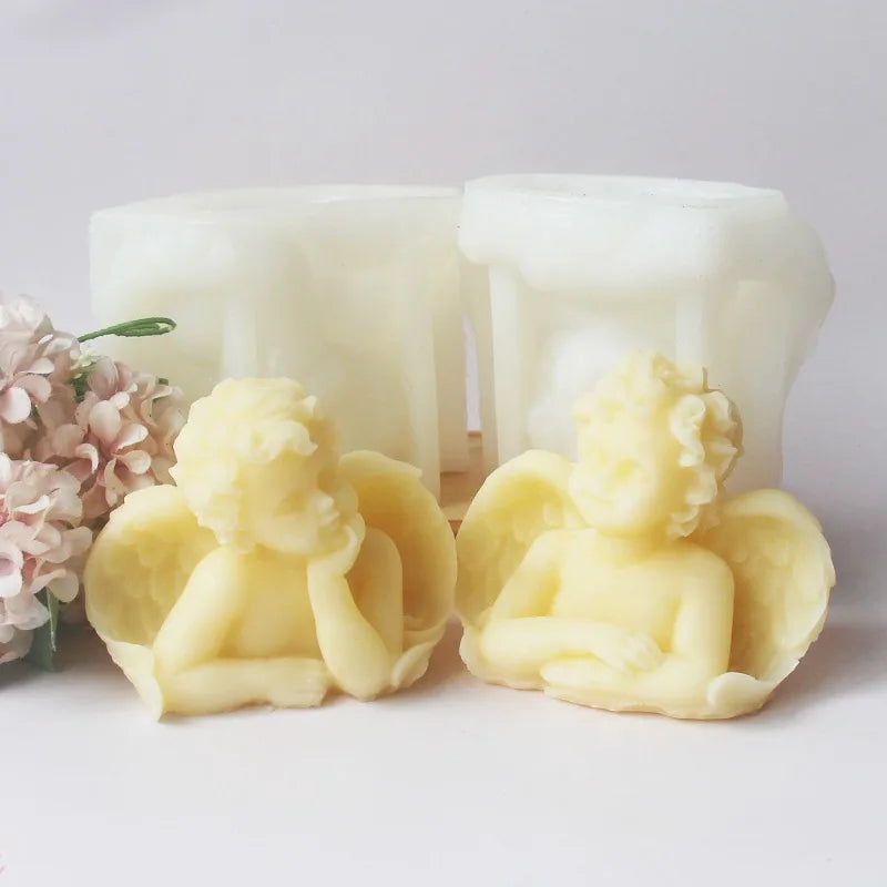 3D Angel Baby Silicone Mold – DIY Candle & Cement Casting