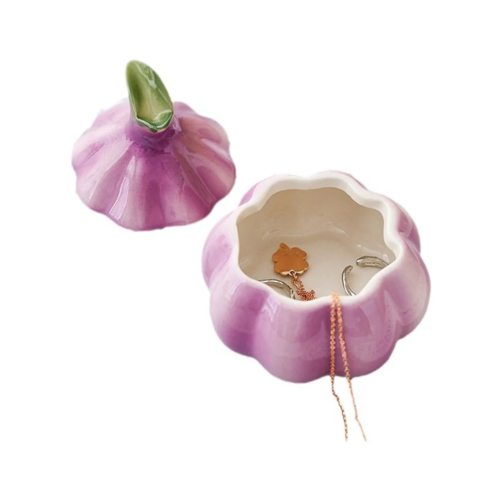 Purple Garlic Ceramic Storage Jar – Candy & Nut Container