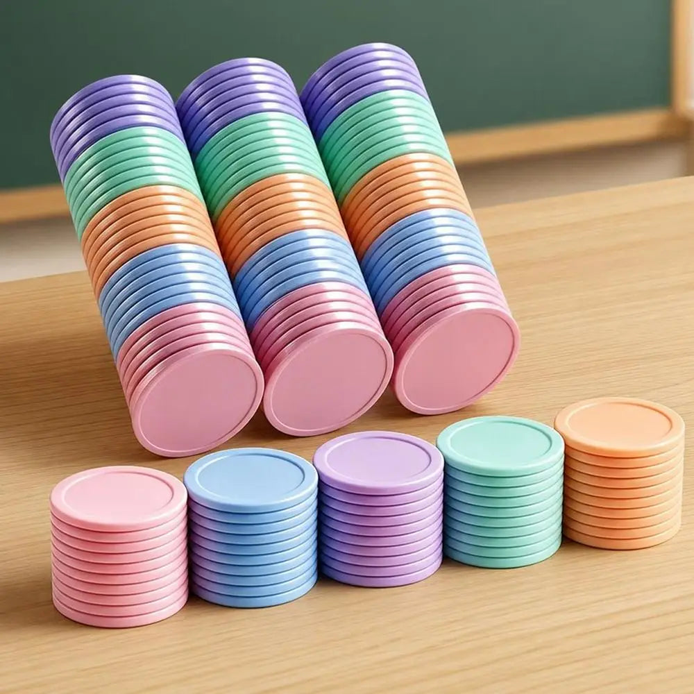 50pcs Colorful Plastic Counting Chips – Math & Game Tokens