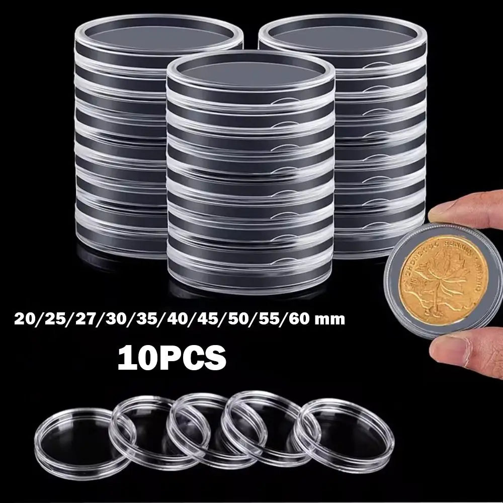 Clear Acrylic Coin Capsules 10-Pack – Protective Holders