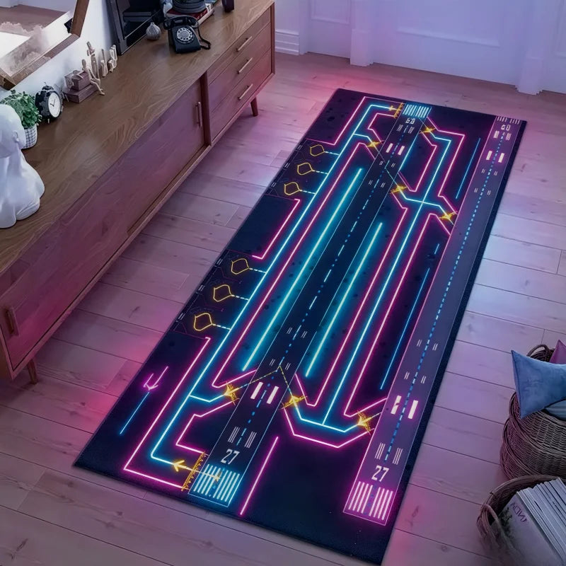Aviation Runway Floor Mat – Anti-Slip Polyester Rug | 4 Sizes
