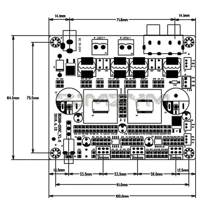 100W Dual Channel Digital Power Amplifier Board | Stereo Subwoofer