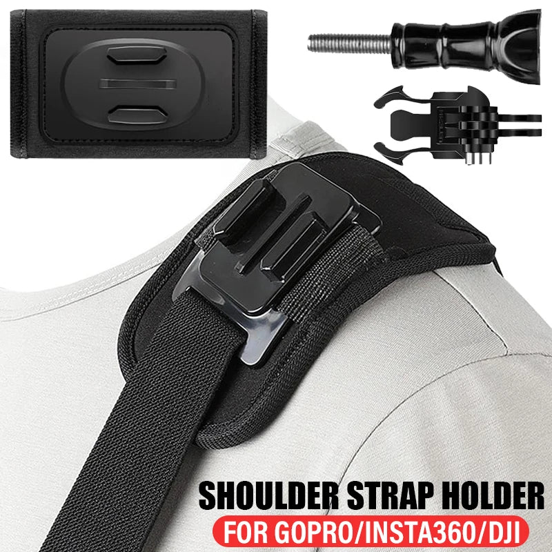 360° Backpack Shoulder Strap Mount for GoPro, DJI & Insta360