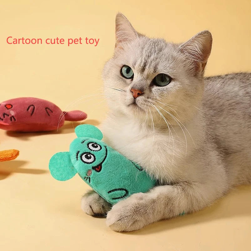 Cartoon Plush Chew Toy for Cats & Dogs – Interactive Doll