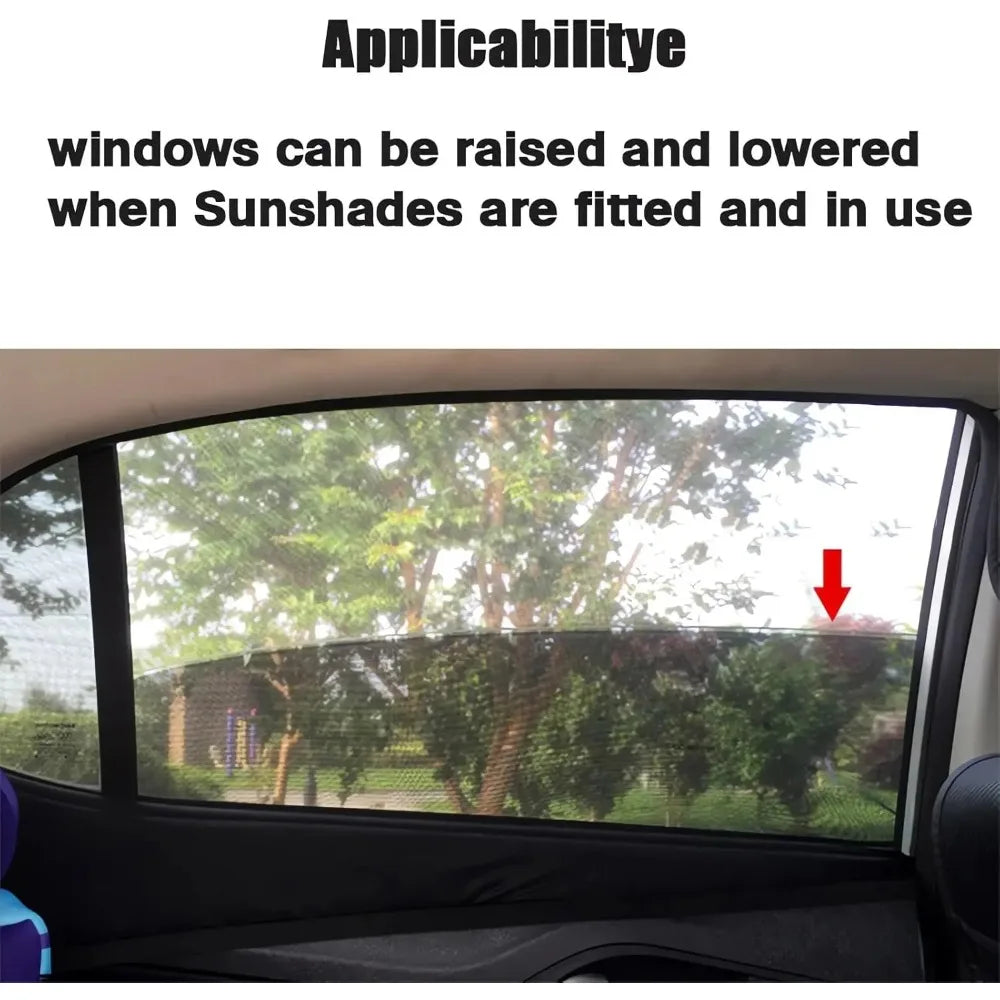 KKJOY Car Side Window Sunshade – UV Mesh Privacy Curtain