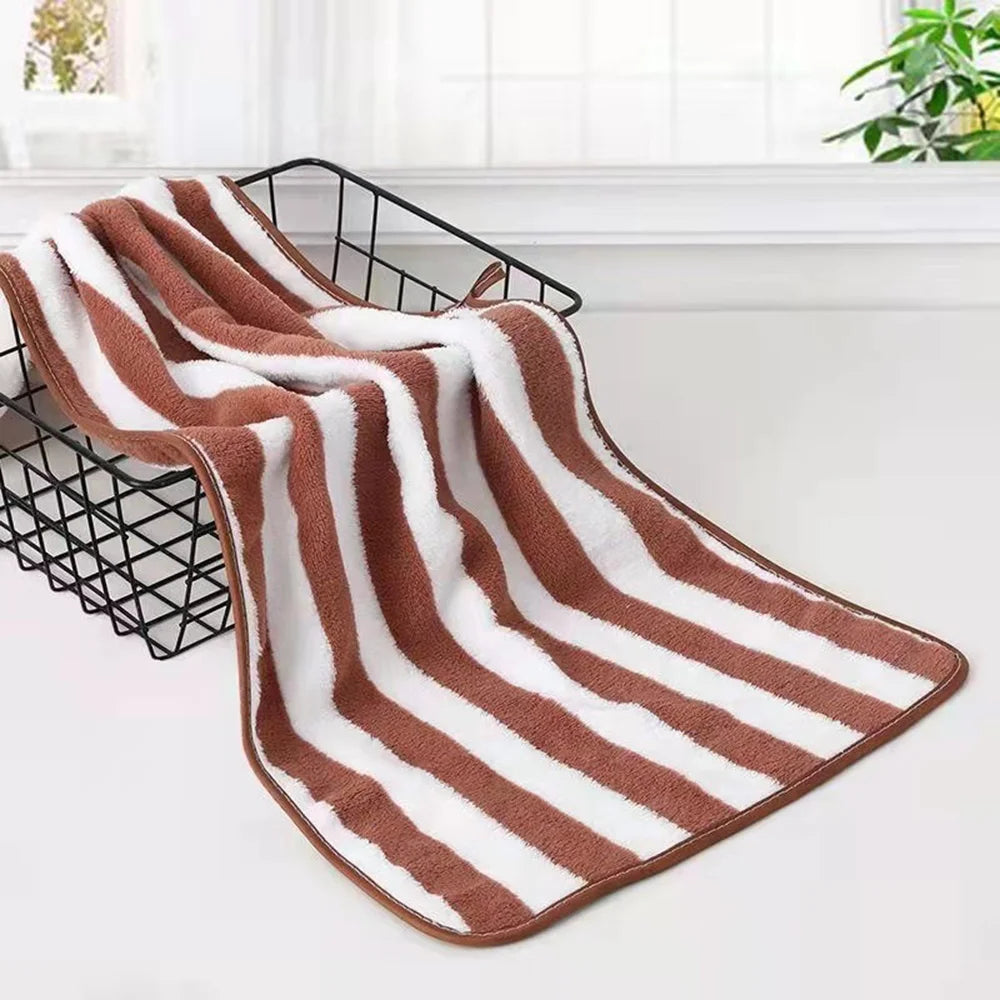 Striped Microfiber Hand & Bath Towel – Soft Quick-Dry 35×75cm