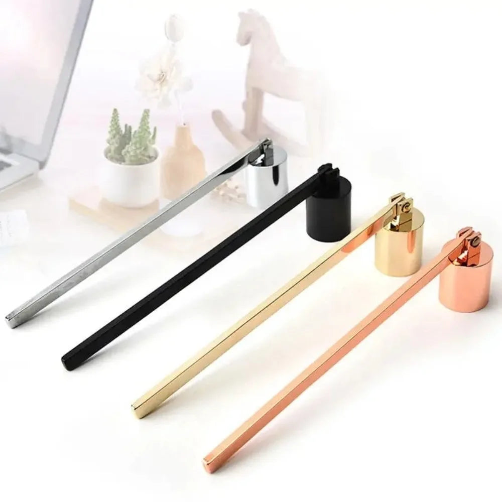 Vintage Bell-Shape Metal Candle Snuffer Long Handle Decor