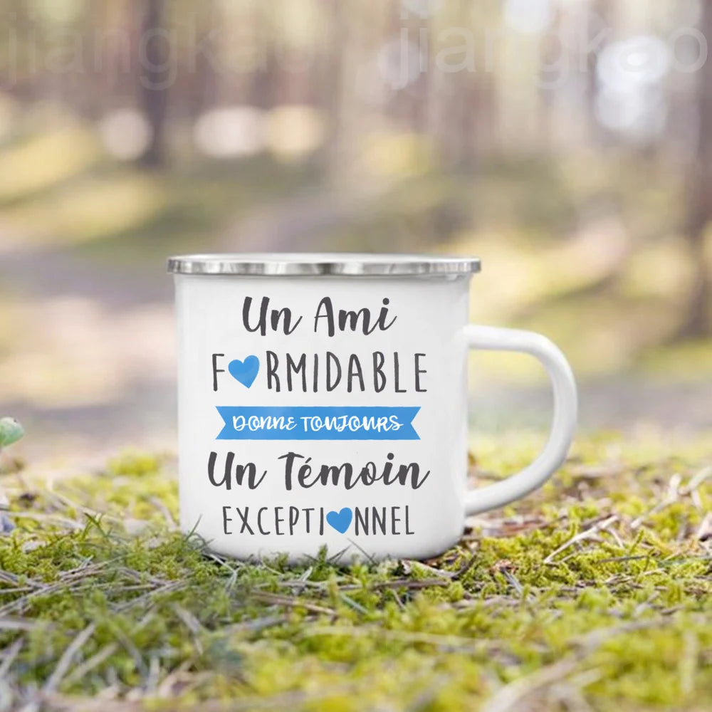 Wedding Witness Gift Enamel Mug – Friend, Sister & Family