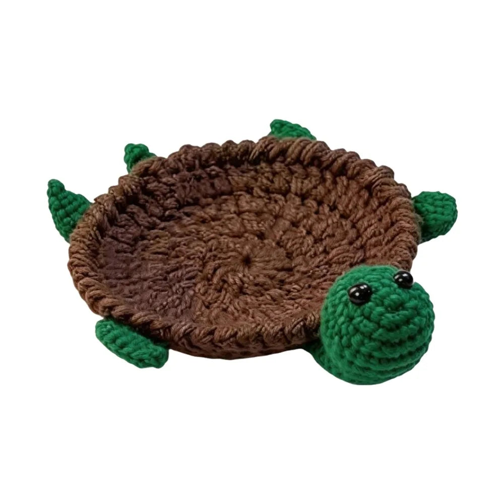 Handmade Crochet Animal Coaster – Knitted Cotton Drink Mat