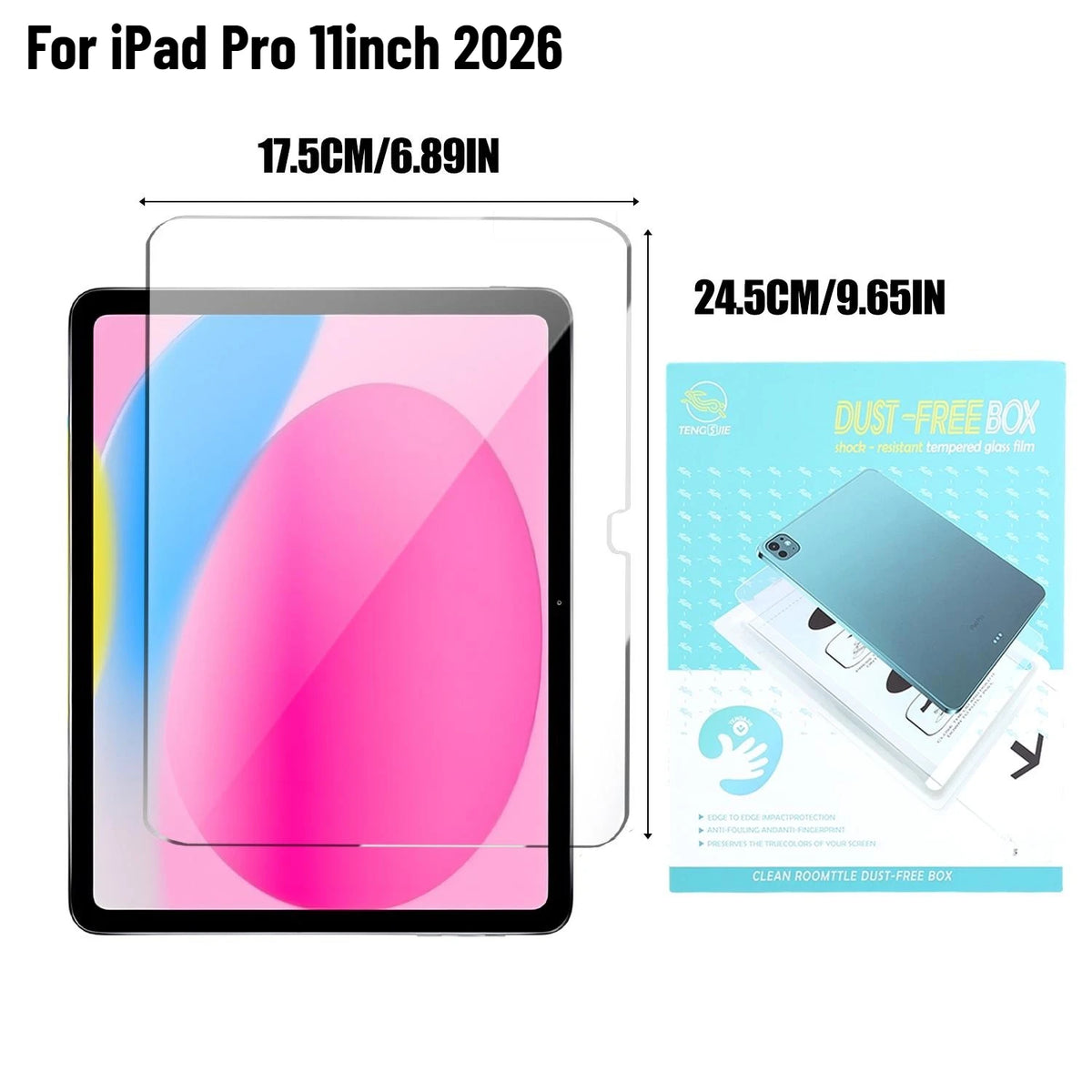 Tempered Glass Screen Protector iPad Pro Air 11 & 13 Inch 2025