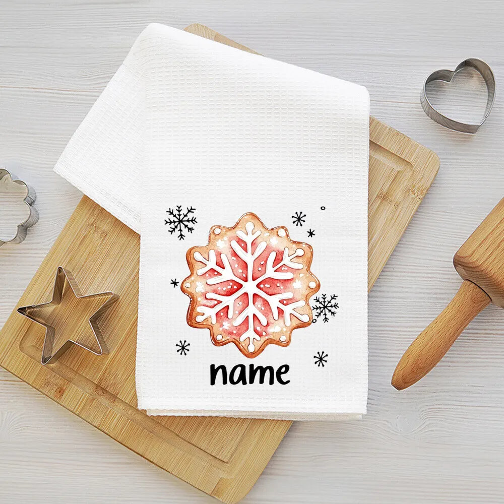Personalized Christmas Tea Towel – Festive Holiday Kitchen Gift