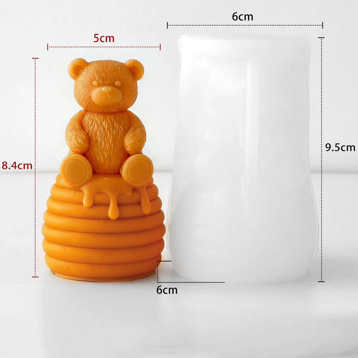 Silicone Honeycomb Bear Mold – DIY Candle & Resin Craft