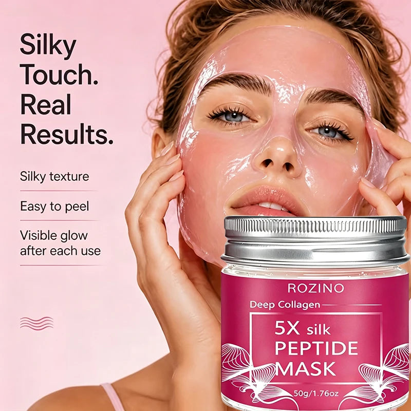 ROZINO Pink Silk Peptide Peel-Off Mask – Hydrate & Brighten