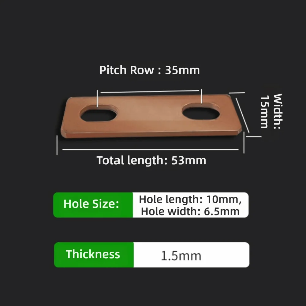 Copper Battery Busbar Connector M6 | 30Ah–300Ah Lithium