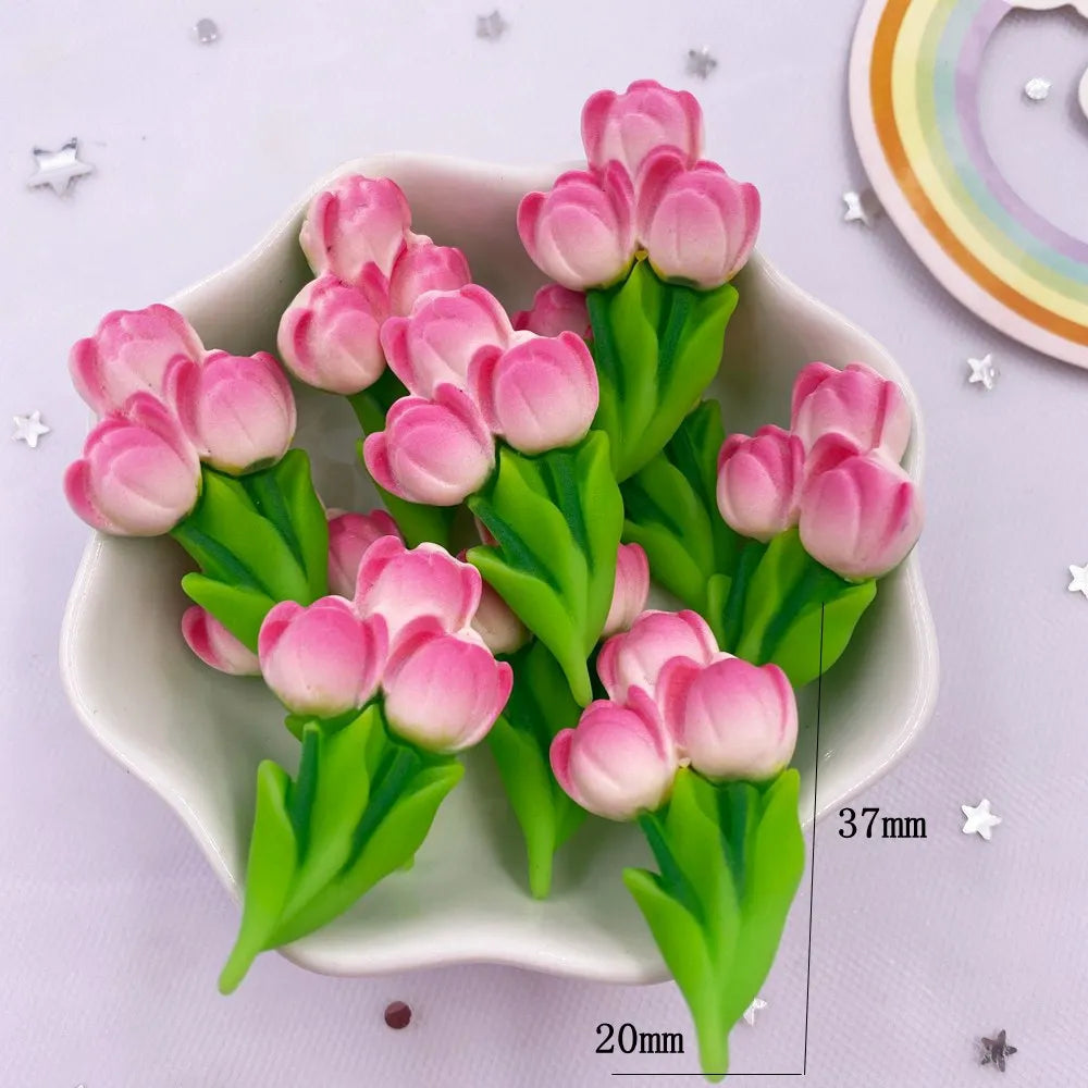 Kawaii Resin Cherry Blossom Flatback Figurines 10PCS – DIY Crafts
