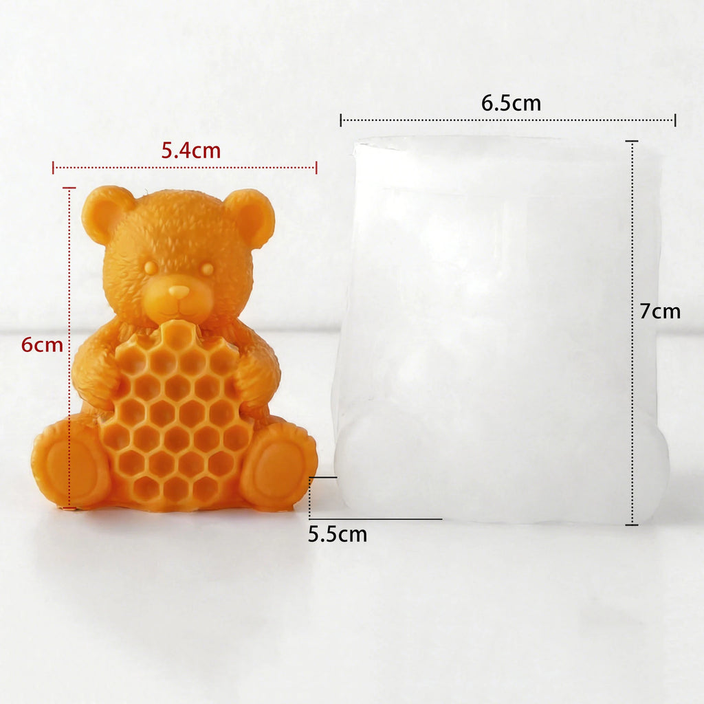 Silicone Honeycomb Bear Mold – DIY Candle & Resin Craft