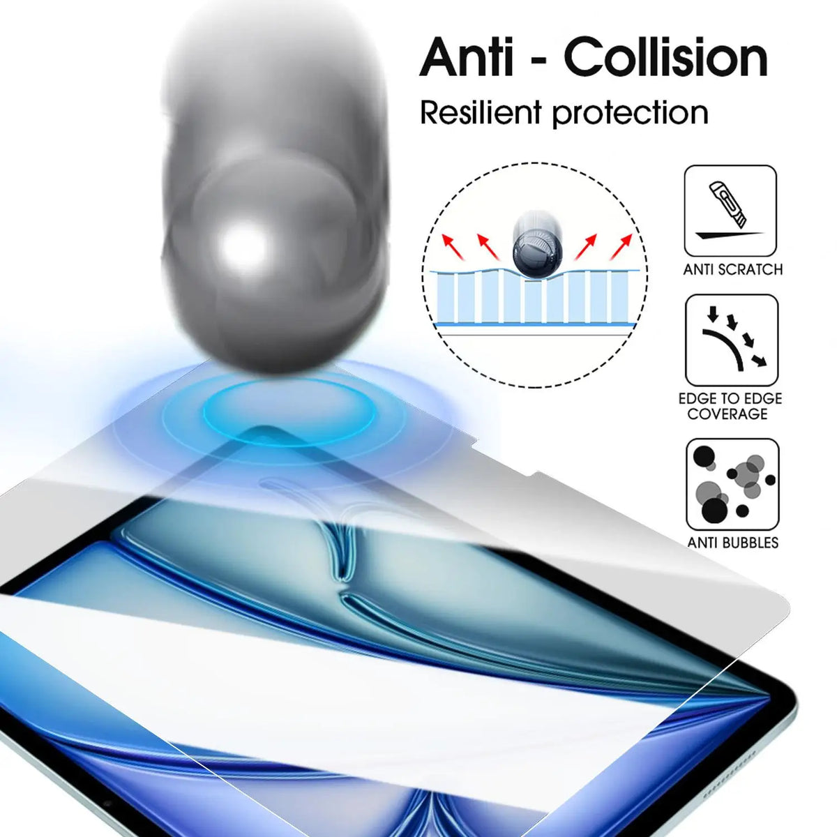 iPad Air 8 & iPad 12th Gen Tempered Glass Screen Protector
