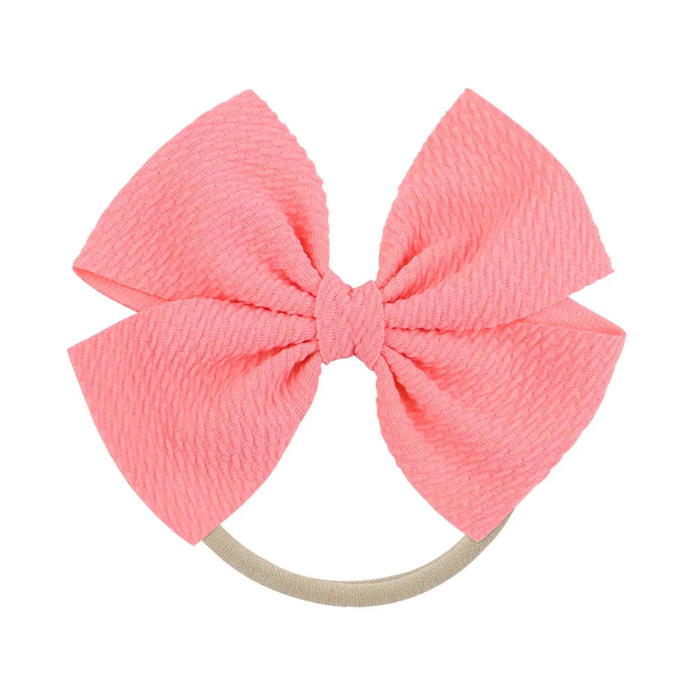 12-Pack Grosgrain Ribbon Hair Bows – Elastic Ponytail Holders