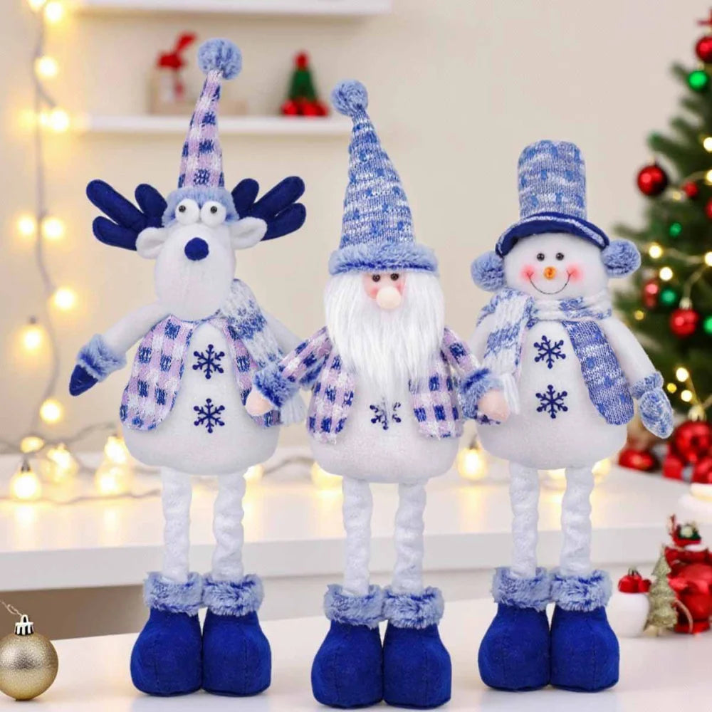 Stretchable Plush Christmas Ornaments – Santa Snowman Reindeer
