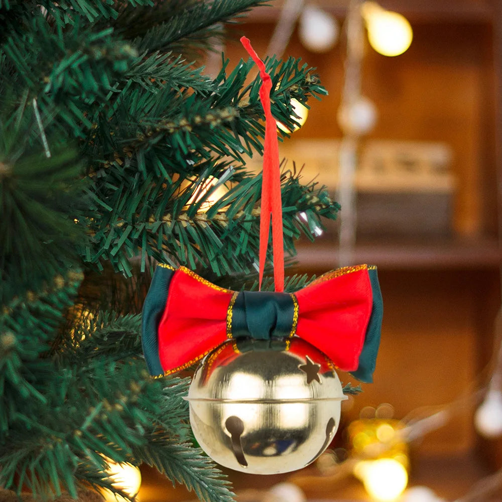 Velvet Bow Bell Christmas Ornament – Tree & Door Decor