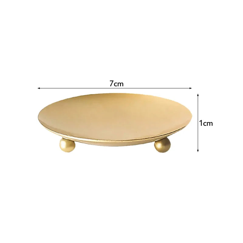 Black Gold Round Metal Candle Holder – Art Deco Home Decor