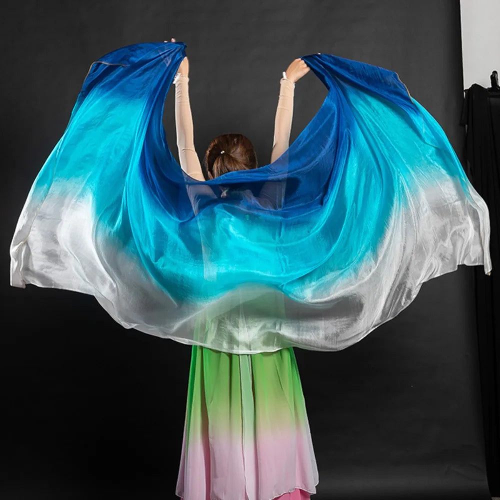 Gradient Belly Dance Veil Shawl 250x120cm – Polyester Flow