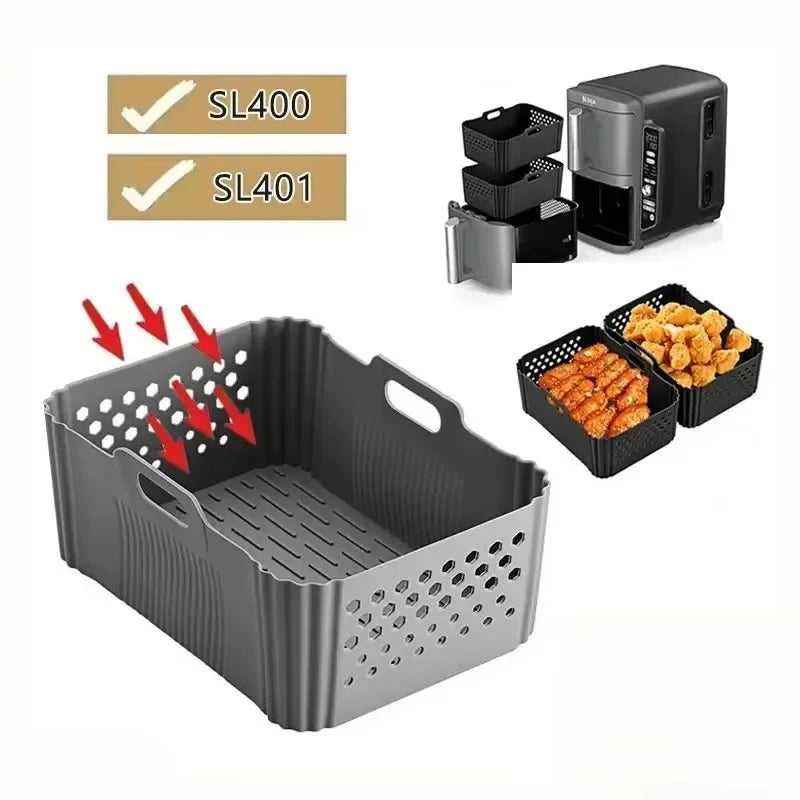 Silicone Air Fryer Liner for Ninja SL400 SL401 – Reusable