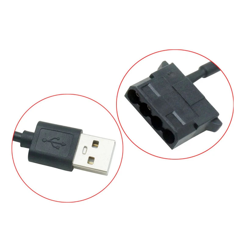 USB to 4-Pin Fan Adapter Cable | PWM 5V to 12V Boost Switch
