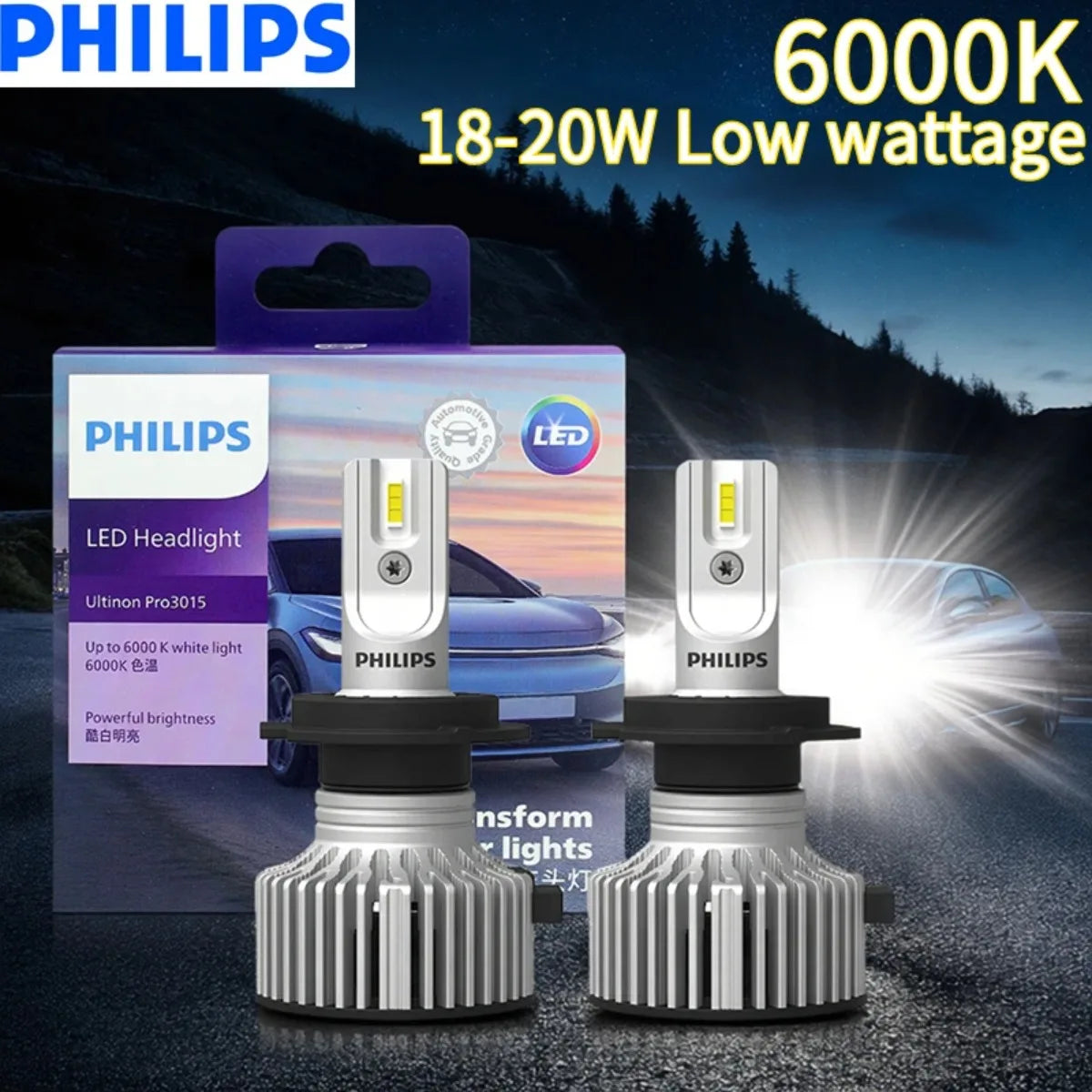 Philips Ultinon Pro3015 LED Headlight Bulbs 6000K – 2 Pack