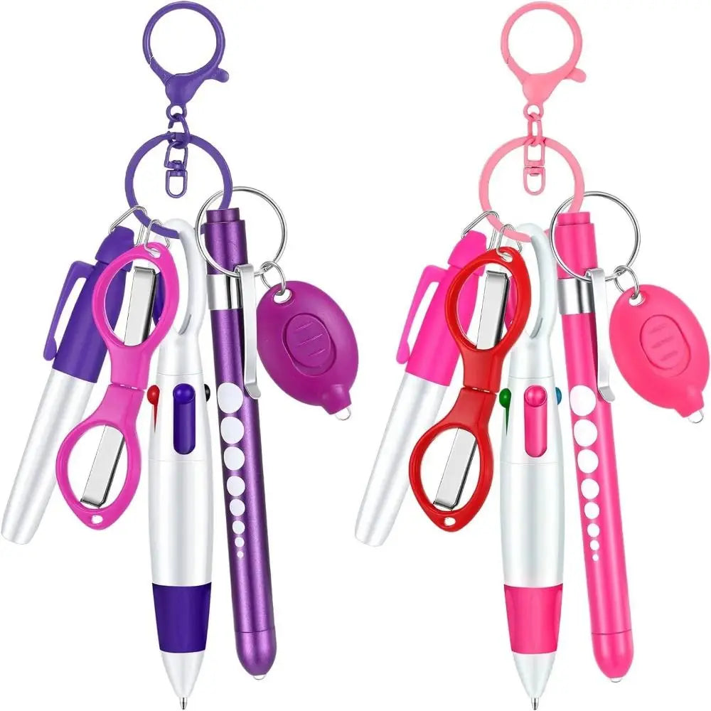 6-in-1 Multifunction Retractable Ballpoint Pen Set & Flashlight