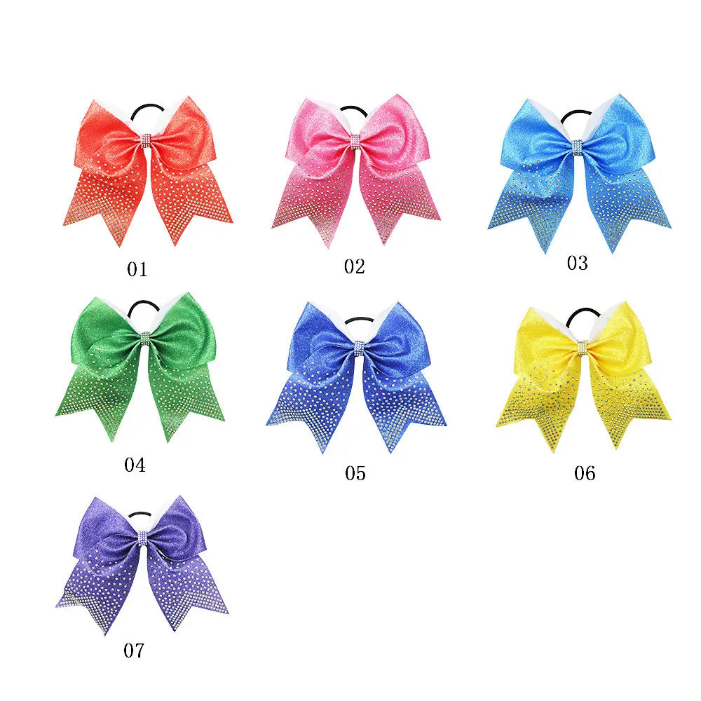 12-Pack 8" Diamond Rhinestone Cheer Bow – Girls & Women