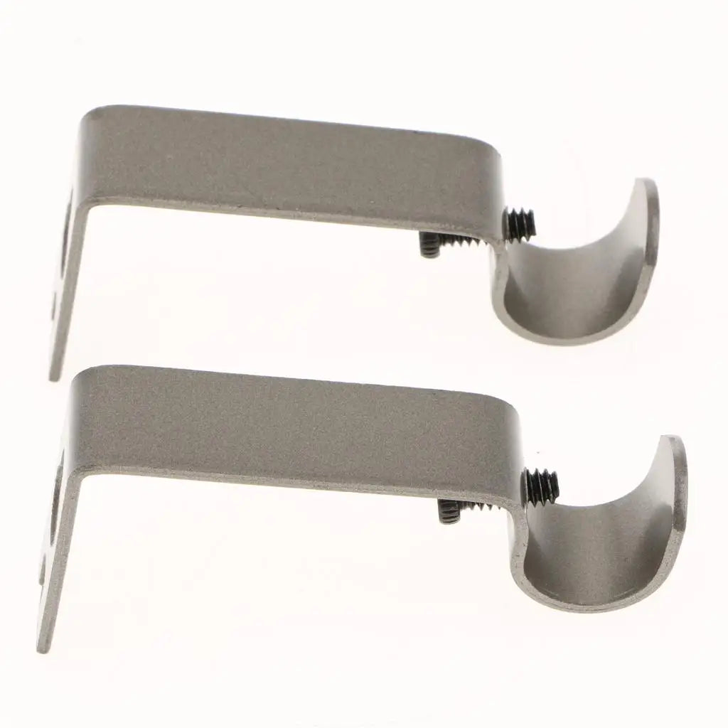 Heavy Duty Metal Curtain Rod Bracket Holder – Set of 2
