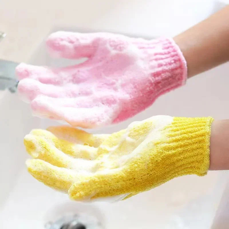 Loofah Exfoliating Shower Gloves & Bath Sponge Scrub Set