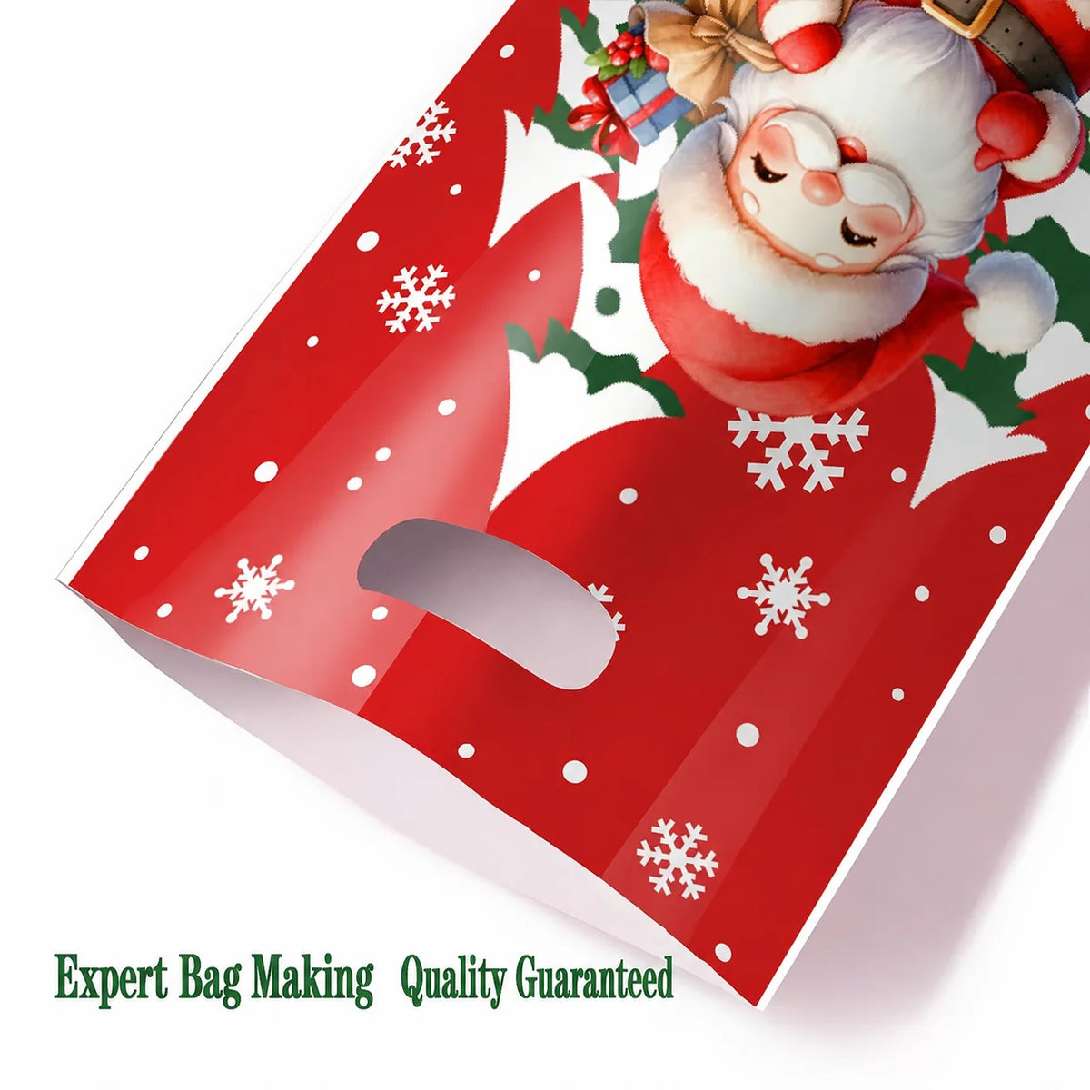 Christmas Handle Gift Bags PE Plastic 50pcs – 7 Designs