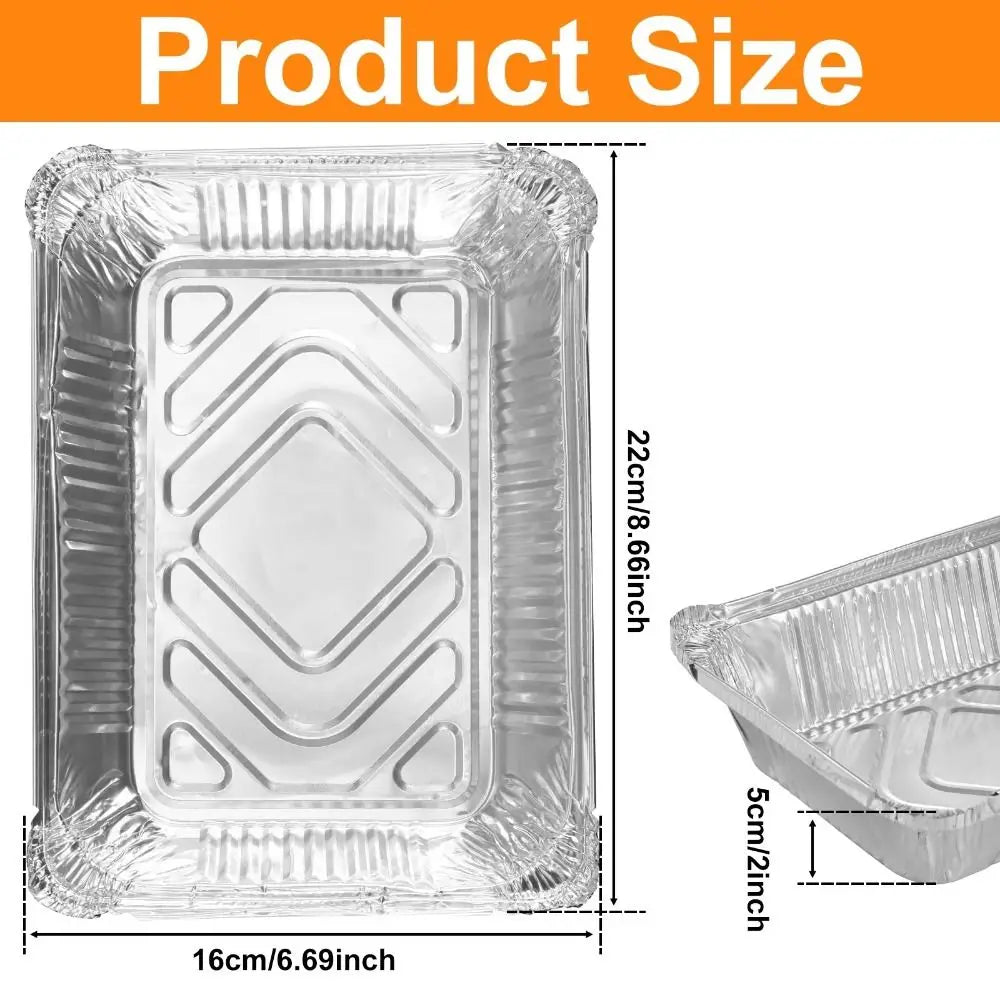 10-Pack Disposable Aluminum Foil Baking Trays with Lids