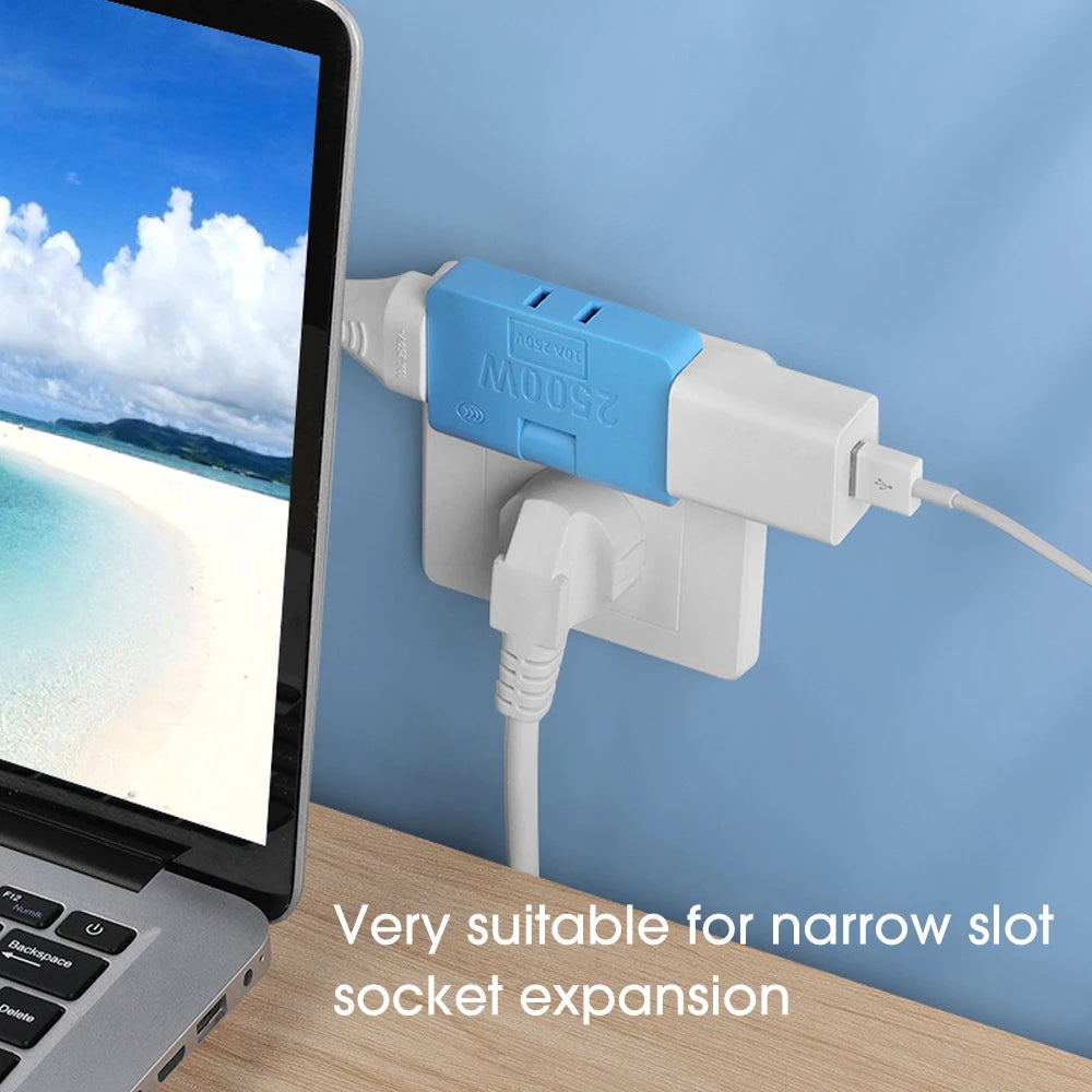 3-in-1 Rotatable US Plug Socket Adapter | 180° Multi-Outlet