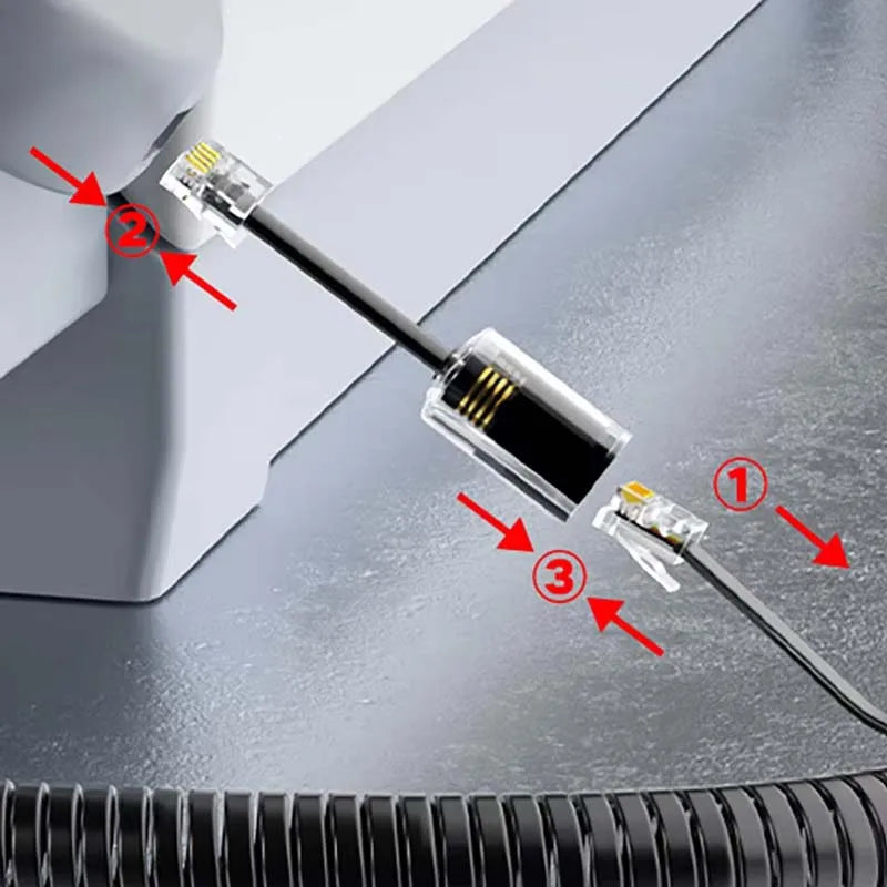 RJ9 4P4C Anti-Tangle Rotary Cord Adapter for Landline Phones