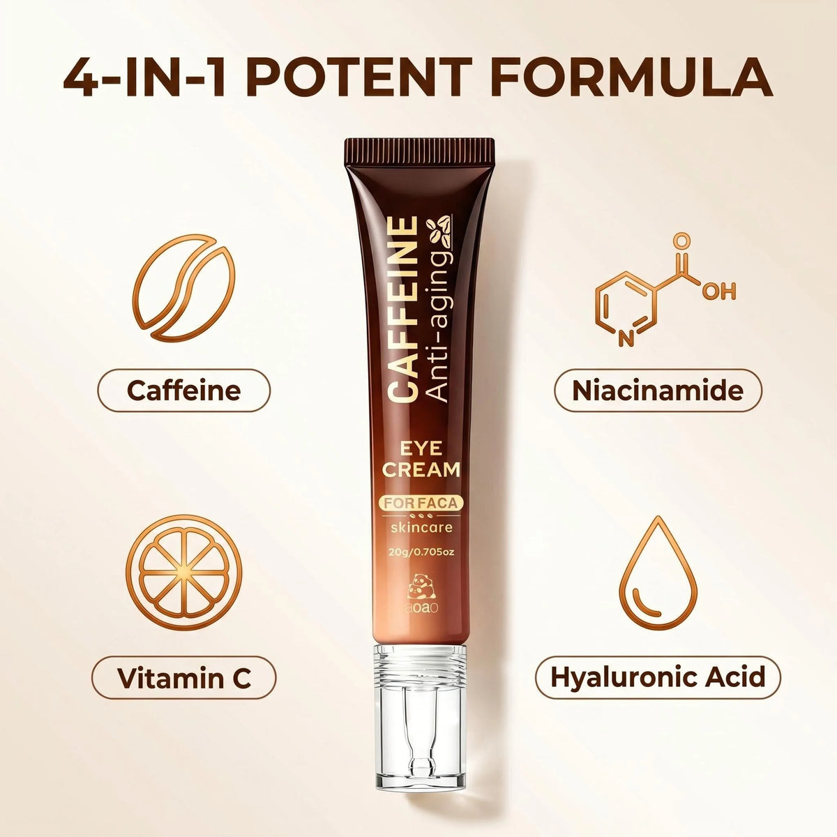 Caffeine Eye Cream – Brightens, Firms & Smooths Wrinkles 20g