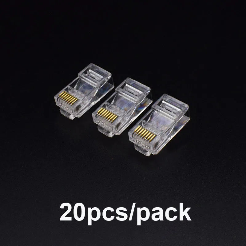 RJ45 Cat6/Cat6e Gold-Plated Network Connector Plugs 20/50/100pk