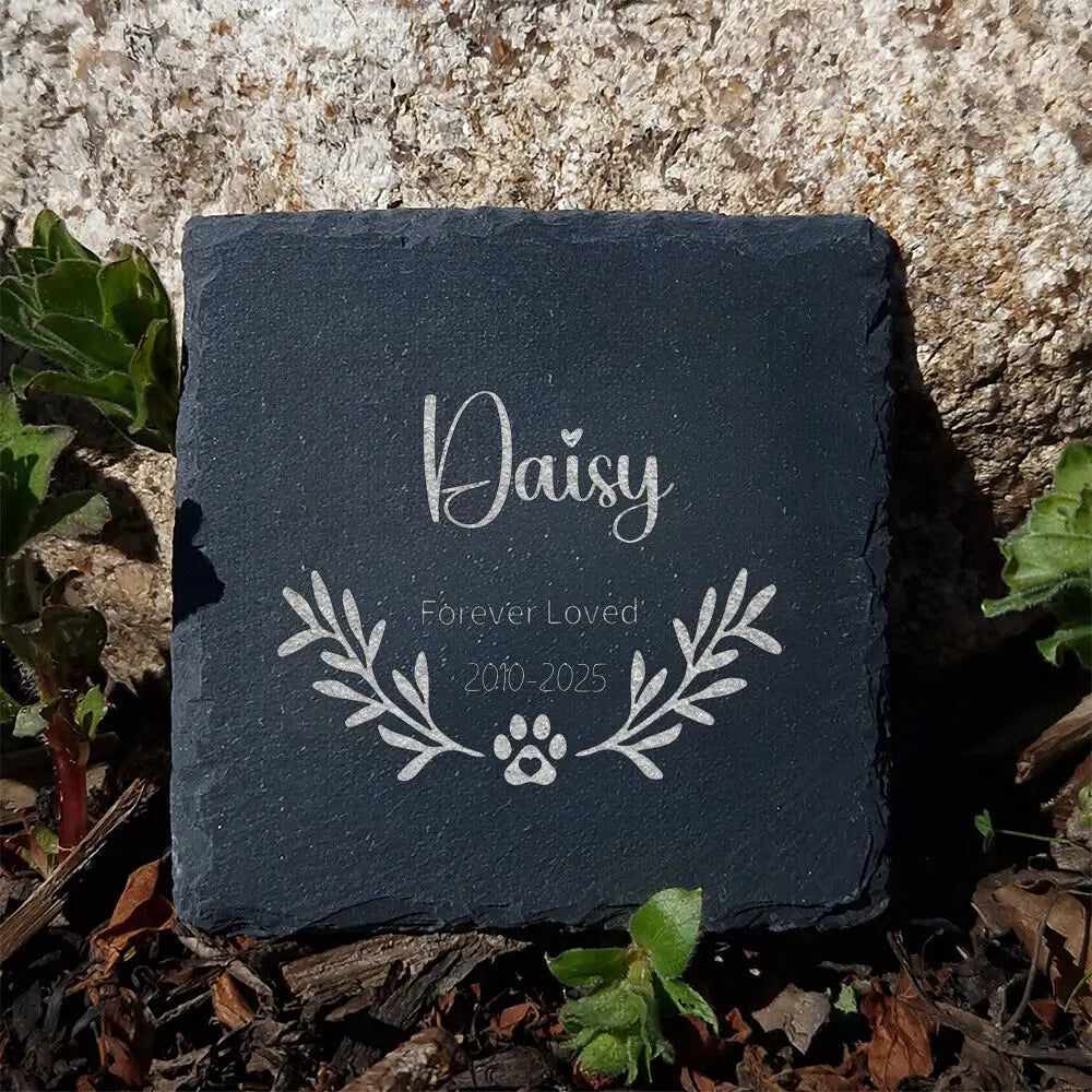 Personalized Engraved Slate Garden Stone – Custom Dog Name
