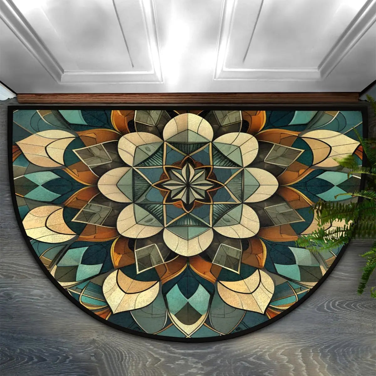 Semi-Circular Non-Slip Doormat – Indoor & Outdoor Entrance Rug