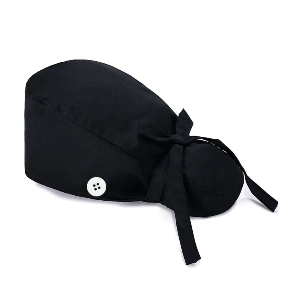 Adjustable Scrub Cap with Buttons & Ponytail Holder | Unisex