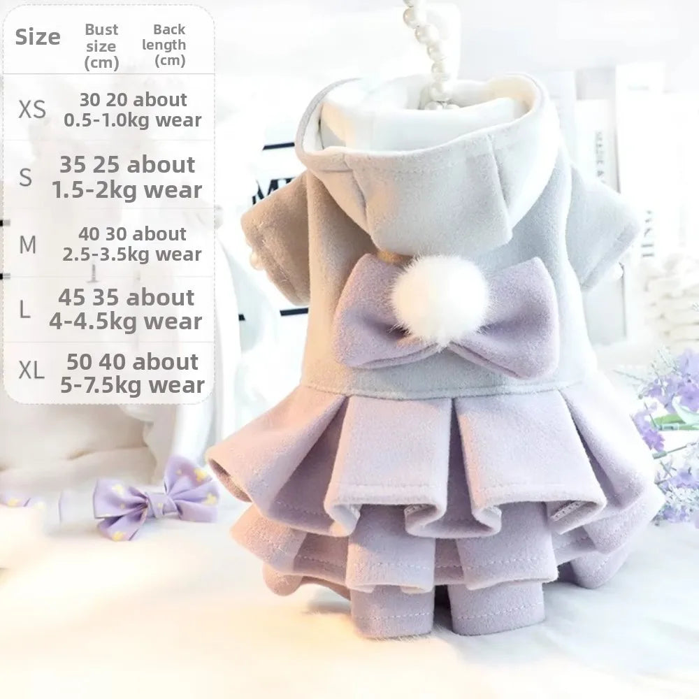 Woolen Tutu Skirt Dog Dress – Small Pet Princess Outfit