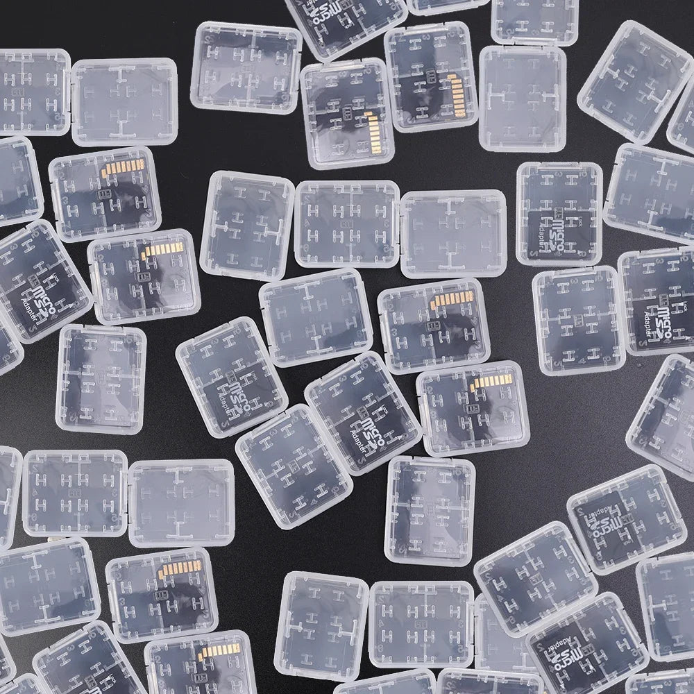 8-in-1 Clear Memory Card Case – SD TF SIM MS Storage Box