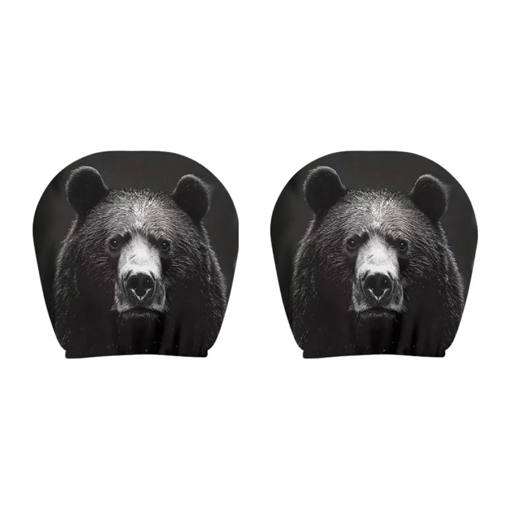 2-Pack Halloween Ghost Face Car Headrest Covers | Elastic Fit