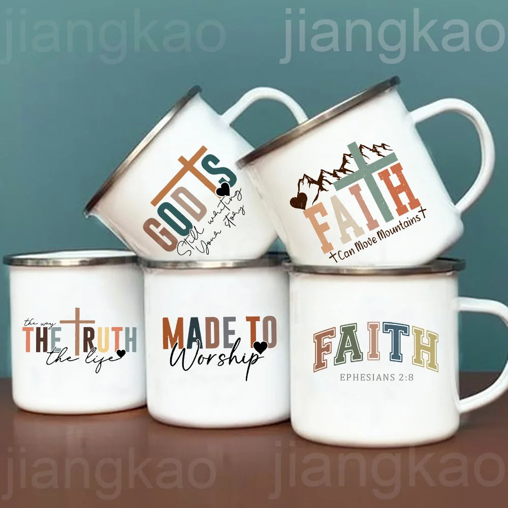 Christian Faith Enamel Camping Mug | Psalm Scripture Gift