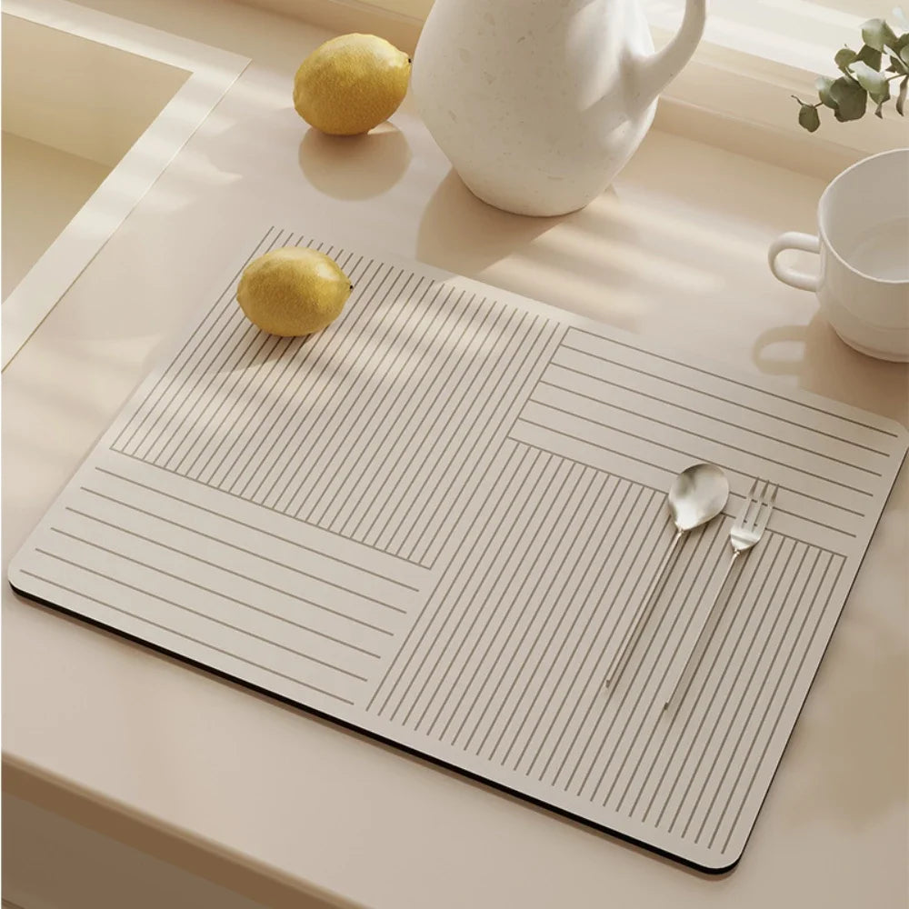 Super Absorbent Dish Drying Mat – Anti-Slip Kitchen Drain Pad