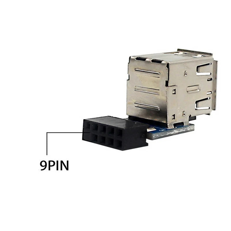 USB 2.0 9-Pin to Dual USB-A Adapter – PH29 Motherboard Module