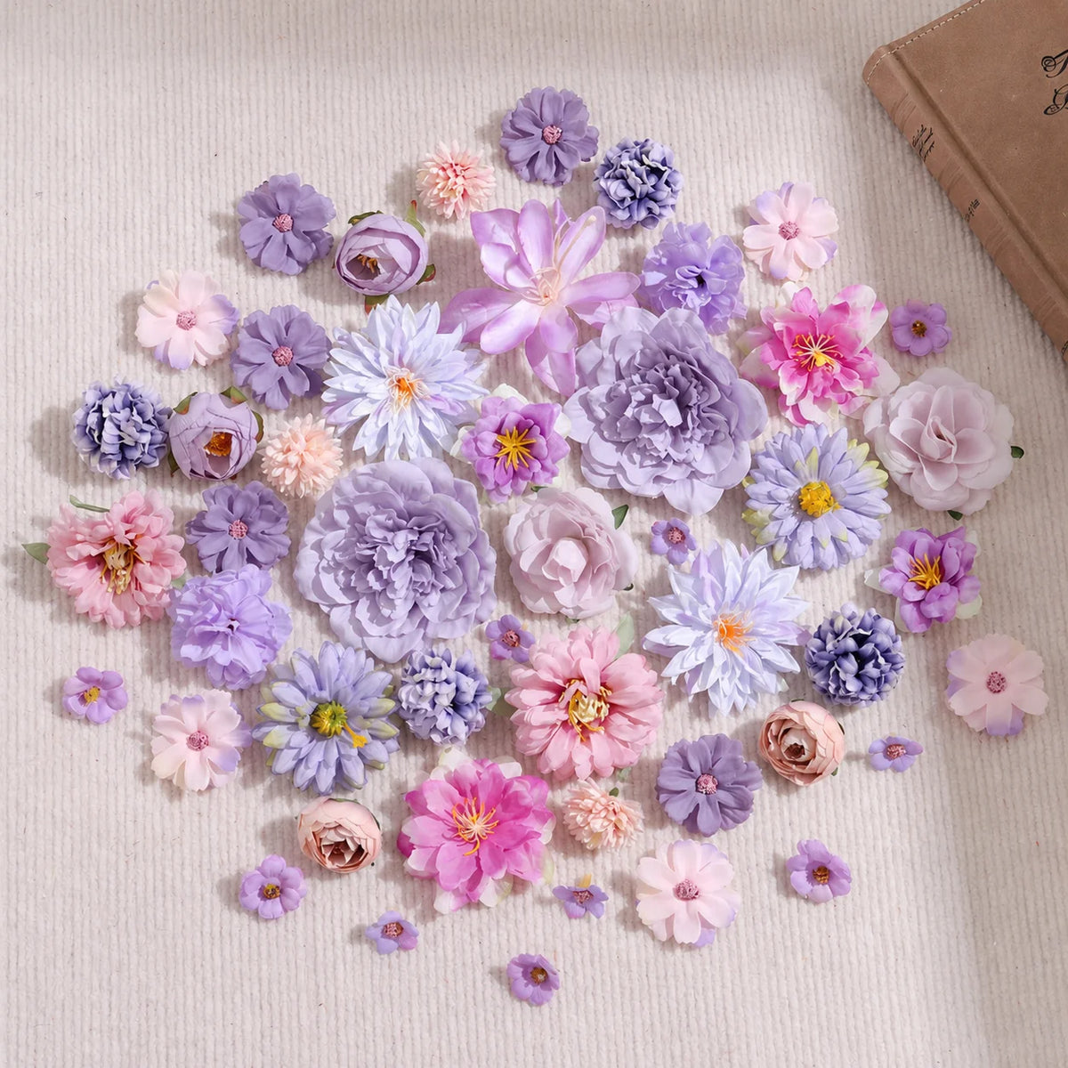 48-Piece Silk Artificial Flower Heads | DIY Décor Set