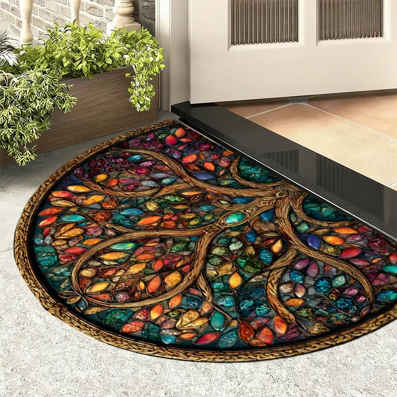 Lemon Semicircular Welcome Mat – Anti-Slip Half-Round Doormat
